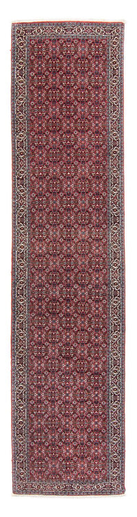 Tapis de couloir Tapis persan - Bidjar - 385 x 84 cm - rouge foncé