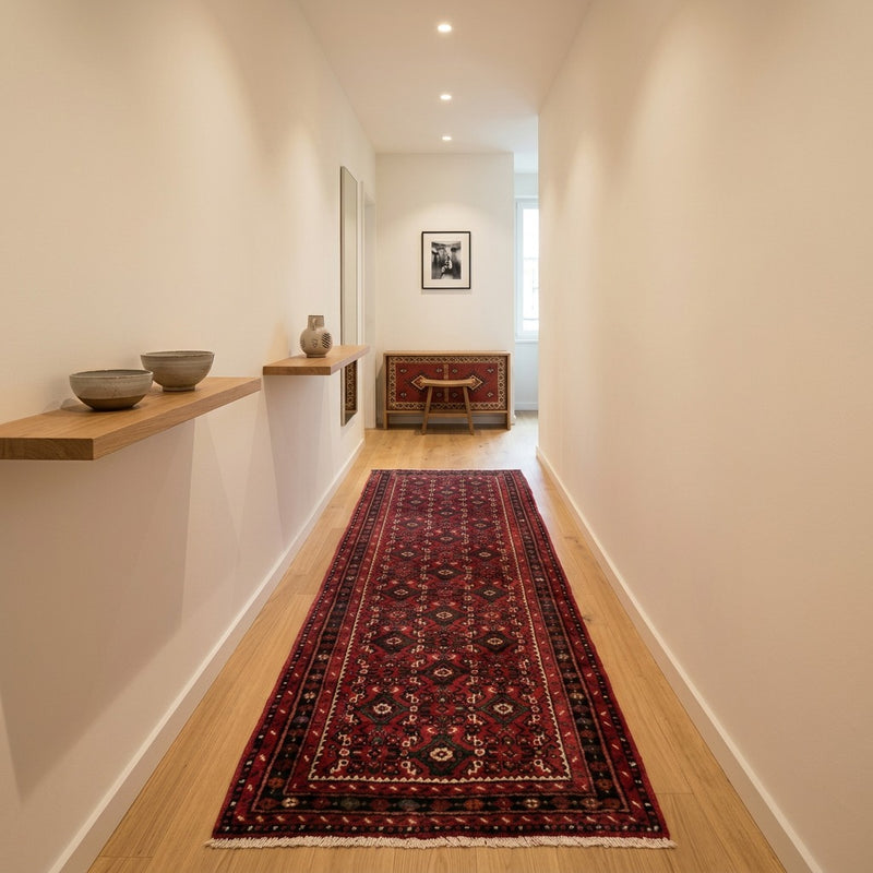 Tapis de Hosseinabad Tapis 80x200cm - Tapis persan - rouge foncé