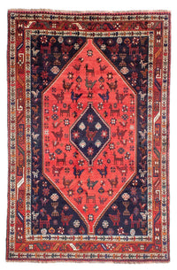 Tapis persan - Nomadic - 300 x 200 cm - rouge