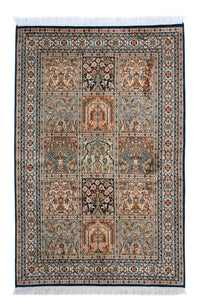 Tapis en soie - Soie du Cachemire - 150 x 92 cm - multicolore