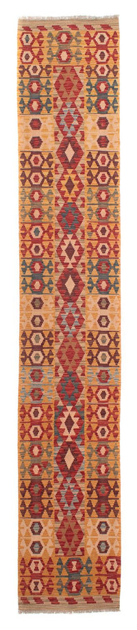 Tapis de couloir Tapis Kelim - Splash - 394 x 70 cm - multicolore