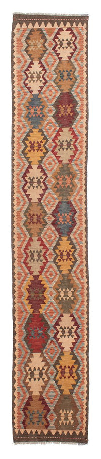 Tapis de couloir Tapis Kelim - Splash - 387 x 70 cm - multicolore