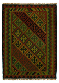 Tapis Kelim - Oriental - 197 x 148 cm - vert foncé