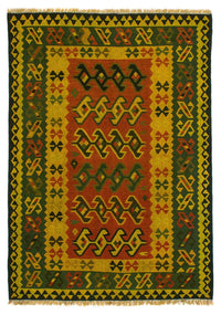 Tapis Kelim - Oriental - 208 x 150 cm - vert foncé