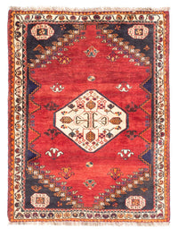 Tapis persan - Nomadic - 150 x 116 cm - rouge foncé