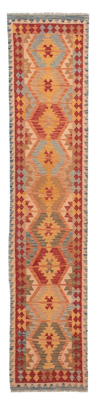 Tapis de couloir Tapis Kelim - Splash - 389 x 81 cm - multicolore
