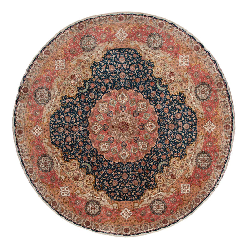 Perserteppich - Täbriz - Premium rund  - 500 x 500 cm - blau