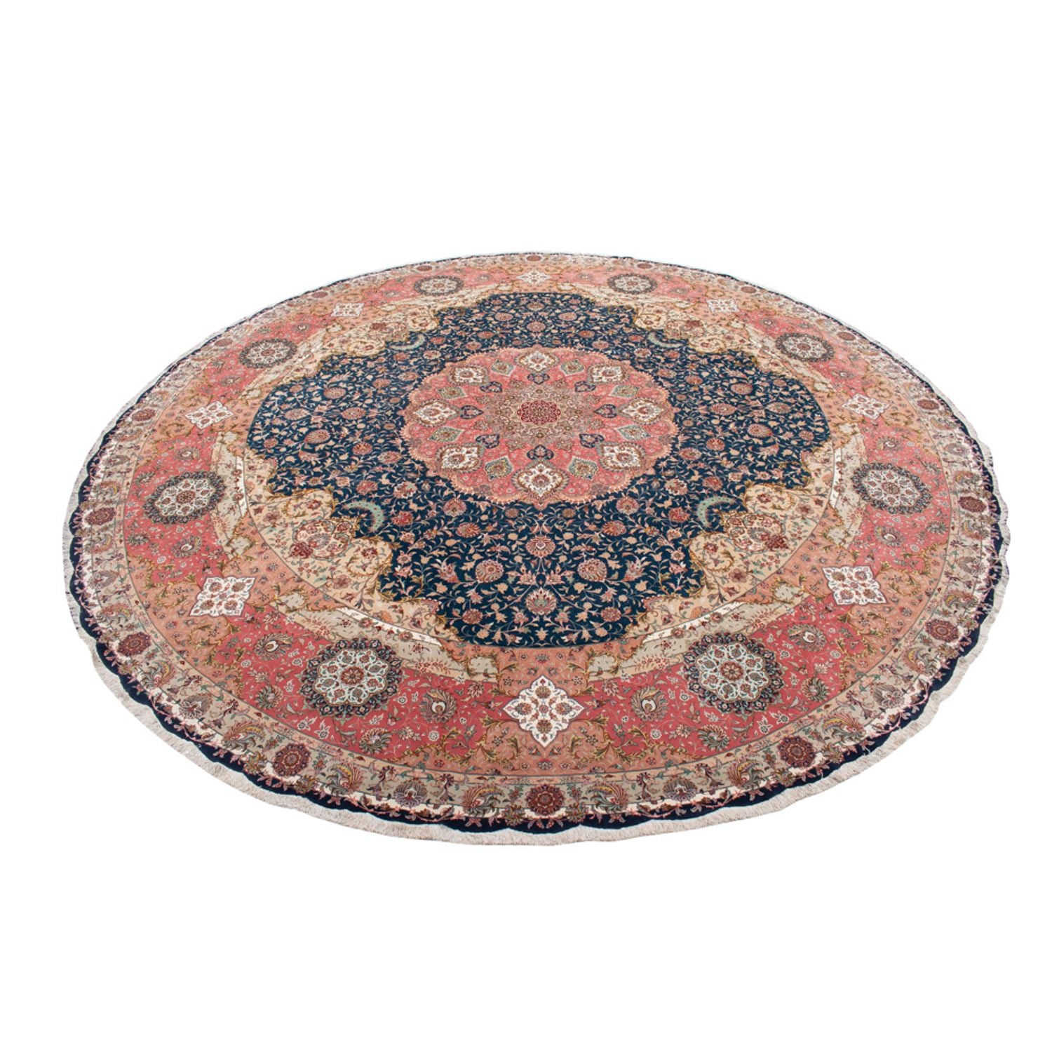 Perserteppich - Täbriz - Premium rund  - 500 x 500 cm - blau