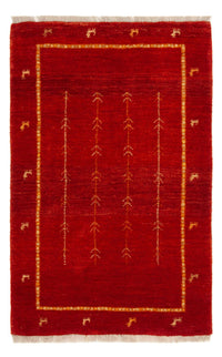 Tapis Gabbeh - Loribaft Persan - 133 x 84 cm - rouge
