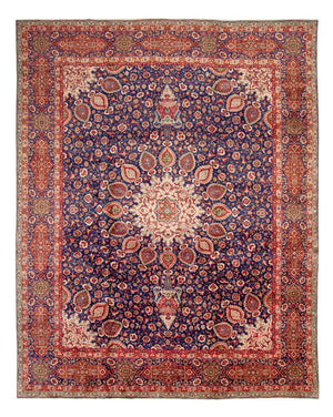 Perserteppich - Täbriz - 440 x 354 cm - dunkelblau