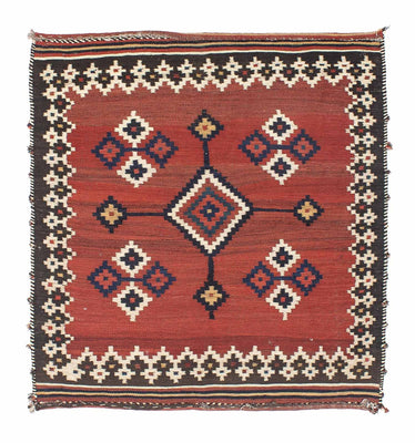 Kelim Teppich - Oriental 144 x 132 cm - dunkelrot
