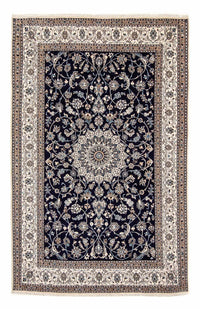 Tapis persan - Nain - 297 x 194 cm - bleu foncé