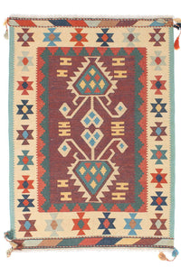 Tapis Kelim - Tendance - 181 x 121 cm - multicolore