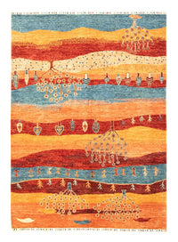 Tapis Gabbeh - Loribaft Persan - 204 x 150 cm - multicolore