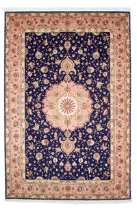 Tapis persan - Tabriz - Royal - 250 x 163 cm - bleu foncé