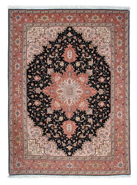 Tapis persan - Tabriz - Royal - 214 x 151 cm - bleu foncé