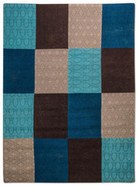 Tapis patchwork - 240 x 170 cm - turquoise