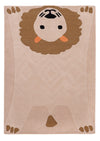 Leone Sdraiato Tappeto per Bambini - Rettangolo / Beige / 100 x 160 cm Rettangolo