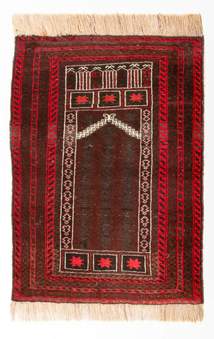 Belutsch Teppich - 147 x 97 cm - dunkelrot